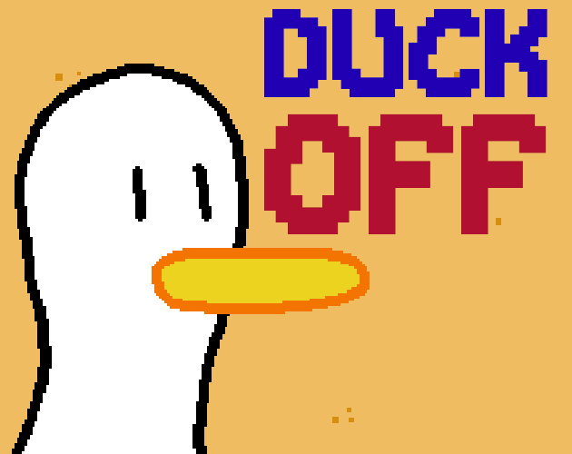Un canard en pixel art titré Duck Off
